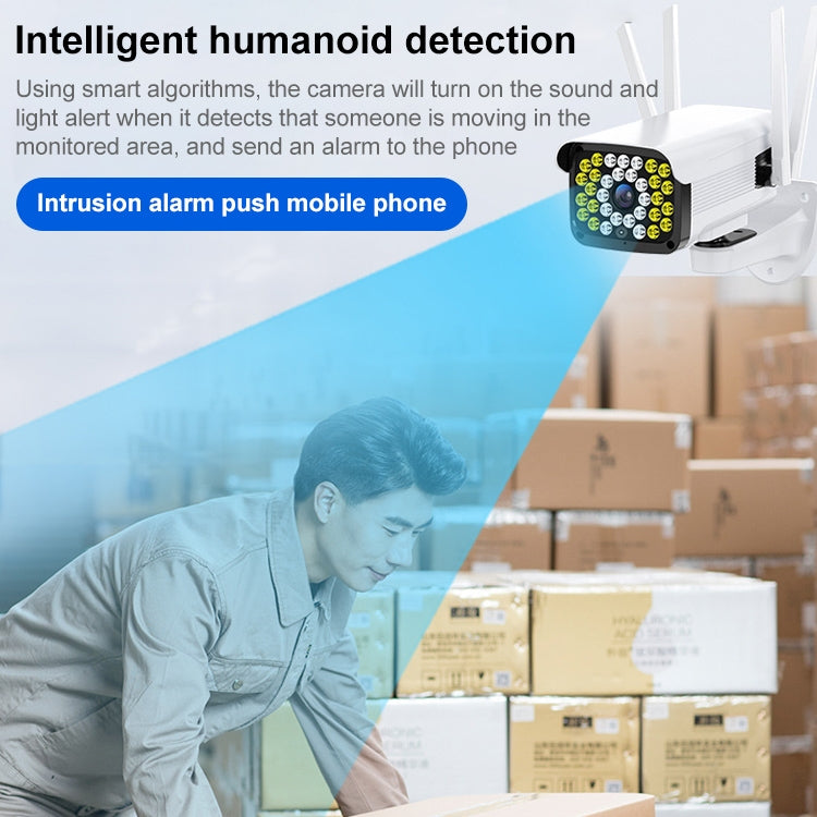 帝防DF-36Q 戶外高清監控攝像頭 支持語音對講&夜視&人形偵測&TF卡 WiFi+高清雲台旋轉+斷電續航 歐規