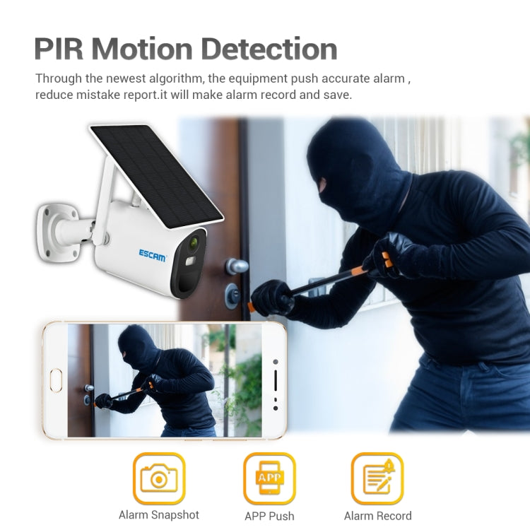 ESCAM QF490 高清 1080P 4G 太陽能電池板網絡攝像機 東南亞版