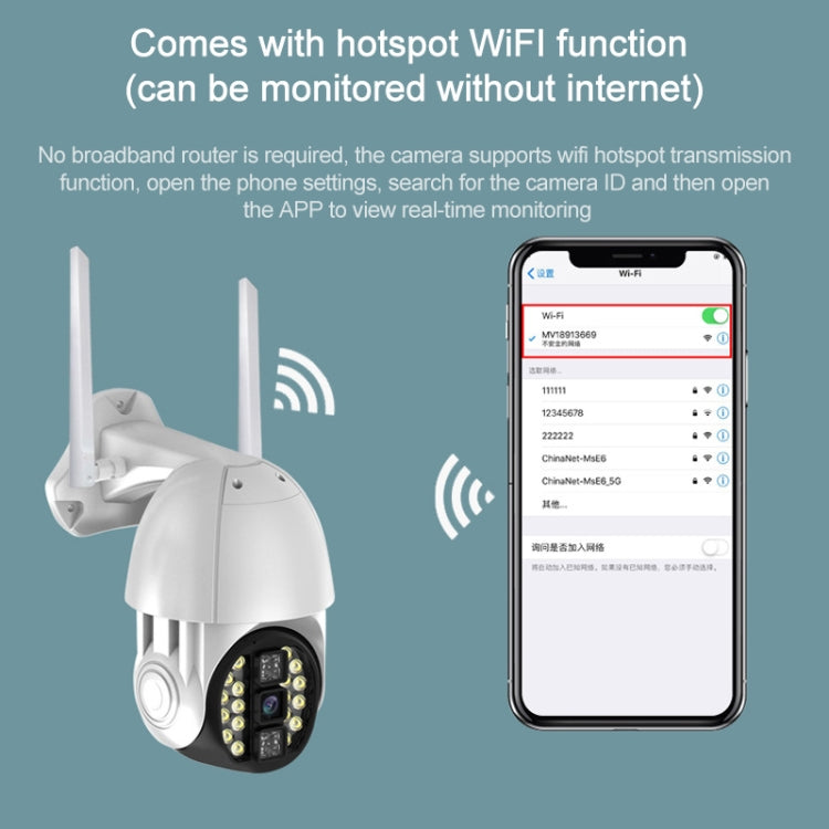 Q20 室外手機遠程旋轉無線WiFi高清攝像頭，支持三種夜視&移動偵測錄像/報警&錄音，英規