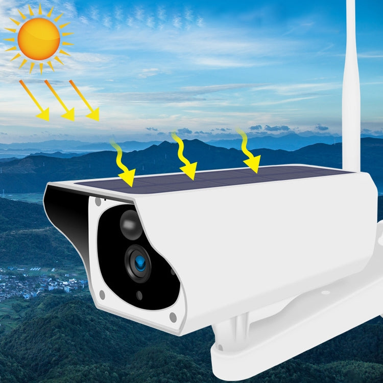 T1-2 200萬像素 WiFi版本 IP67防水太陽能高清監控攝像頭不帶電池&內存，支持紅外夜視&移動偵測/報警&語音對講&手機監控