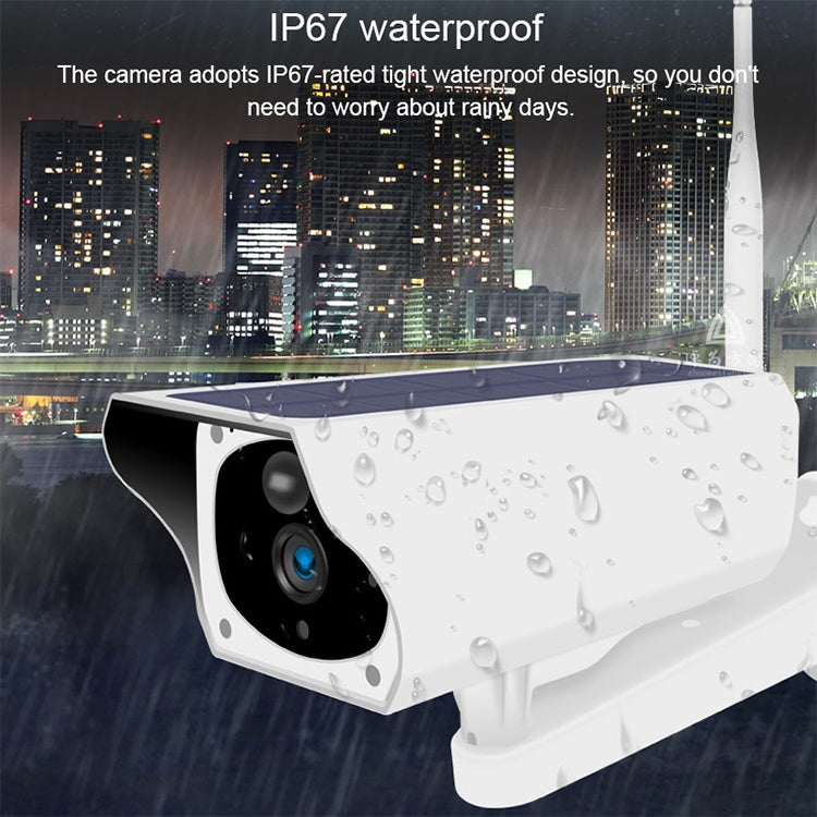 T1-2 200萬像素 WiFi版本 IP67防水太陽能高清監控攝像頭不帶電池&內存，支持紅外夜視&移動偵測/報警&語音對講&手機監控