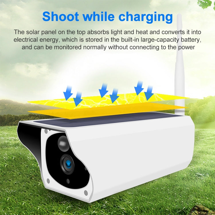 T1-2 200萬像素 WiFi版本 IP67防水太陽能高清監控攝像頭不帶電池&內存，支持紅外夜視&移動偵測/報警&語音對講&手機監控