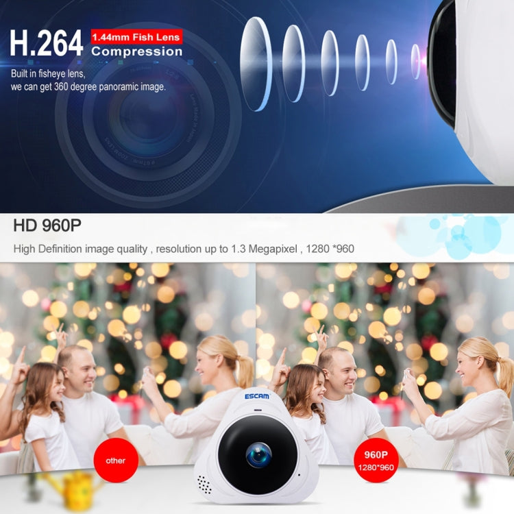 ESCAM Q8 130萬像素WIFI高清網絡攝像機, 紅外距離5-10米