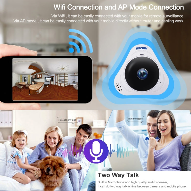 ESCAM Q8 130萬像素WIFI高清網絡攝像機, 紅外距離5-10米