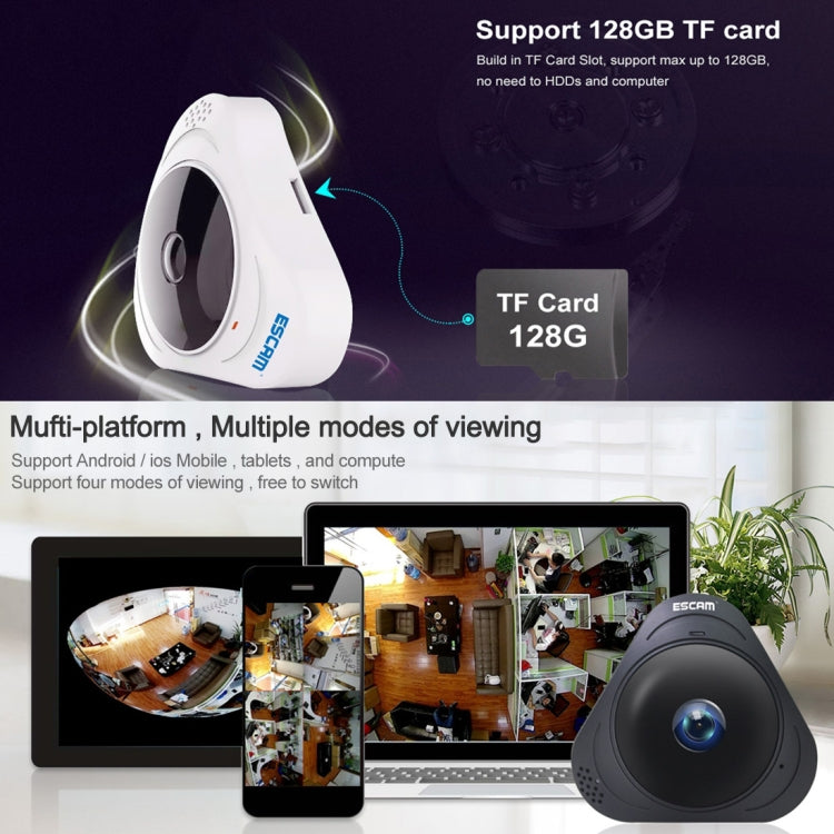 ESCAM Q8 130萬像素WIFI高清網絡攝像機, 紅外距離5-10米