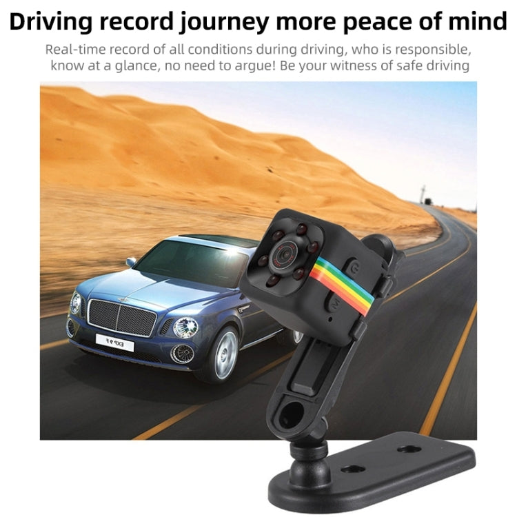 SQ11迷你 DV 480P 6燈珠運動攝像機，帶支架，支持移動偵測&紅外夜視&TF卡