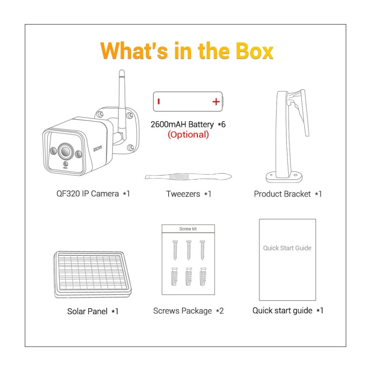 ESCAM QF320 高清1080P 4G太陽能面板IP攝像機，支持夜視&TF卡&PIR運動檢測&雙向語音