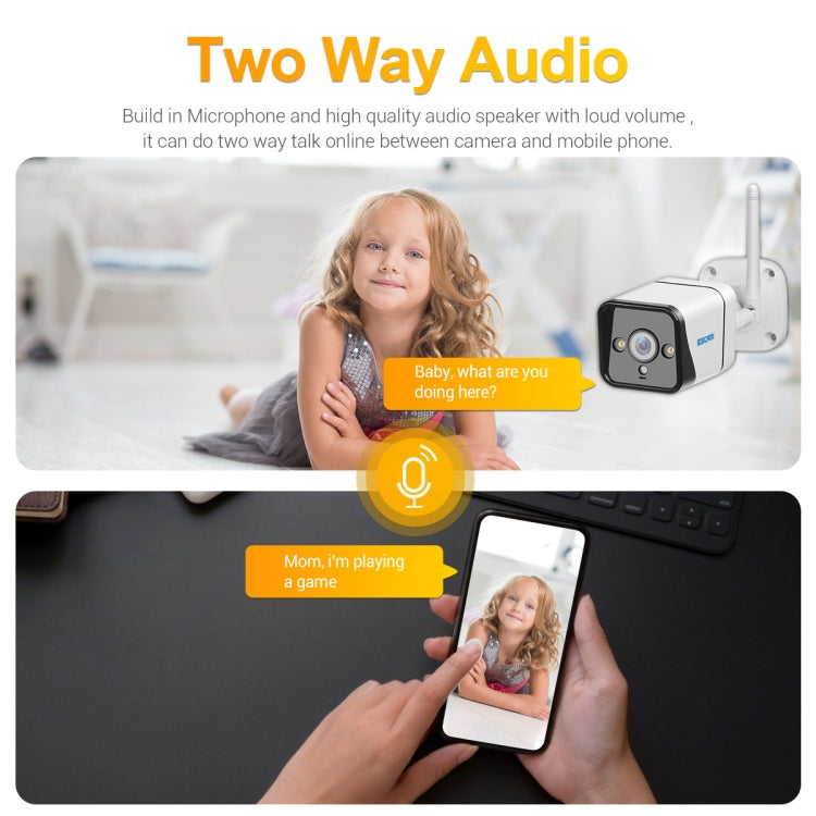 ESCAM QF320 高清1080P 4G太陽能面板IP攝像機，支持夜視&TF卡&PIR運動檢測&雙向語音