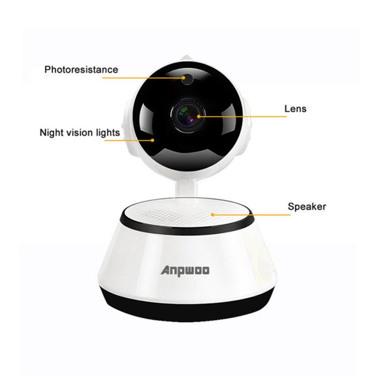 Anpwoo YT001 1/4 inch&#160;CMOS圖像傳感器 720P高清網絡攝像機 帶6顆紅外LED燈珠 支持移動偵測&夜視&TF卡