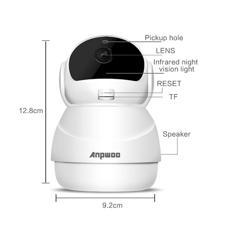 Anpwoo Warrior 1080P高清網絡攝像機 支持移動偵測&紅外夜視&TF卡