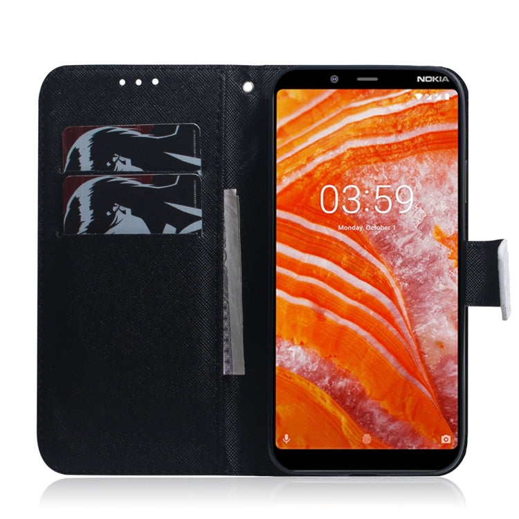 適用於諾基亞 3.1 Plus 熊貓圖案 彩繪左右開皮套，帶支架&卡槽&錢包