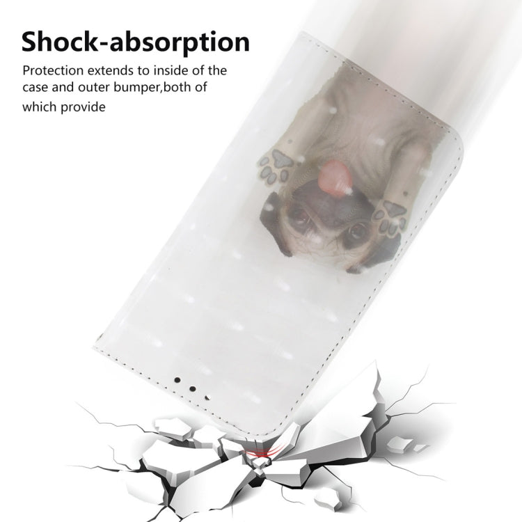 適用於諾基亞 4.2 3D彩繪哈巴狗圖案左右開皮套 帶支架&卡槽&錢包