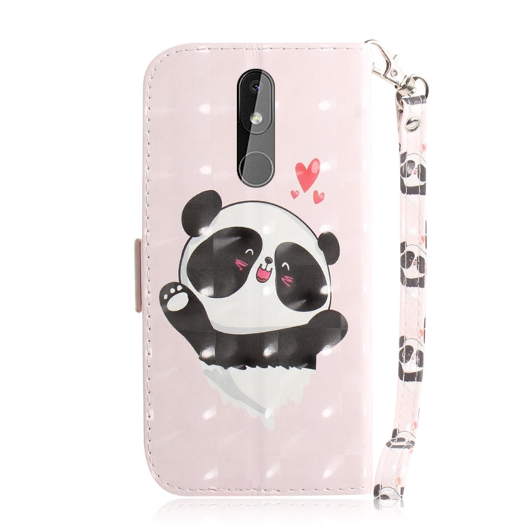 適用於諾基亞 3.2 3D彩繪愛心熊圖案左右開皮套 帶支架&卡槽&錢包