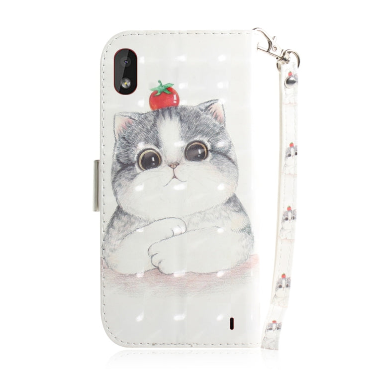 適用於諾基亞 1 Plus 3D彩繪萌貓圖案左右開皮套 帶支架&卡槽&錢包