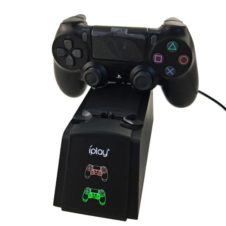 iplay 適用於PS4 雙充電基座支架/控制器充電支架適帶LED显示燈