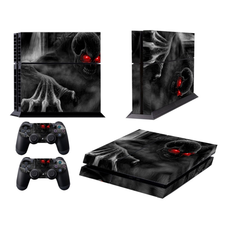 黑暗地魔圖案 索尼 PS4 遊戲機時尚彩色保護膜炫彩貼紙, Dark Devil Pattern