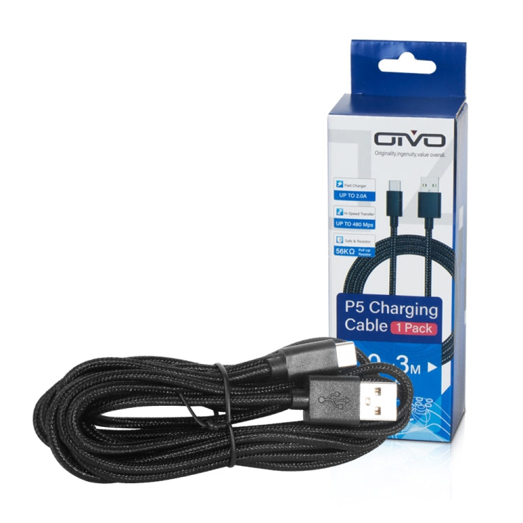 OIVO IV-P5229 3米 1A USB Type-C USB充電數據線，適用於PS5 / Switch Pro / Xbox系列