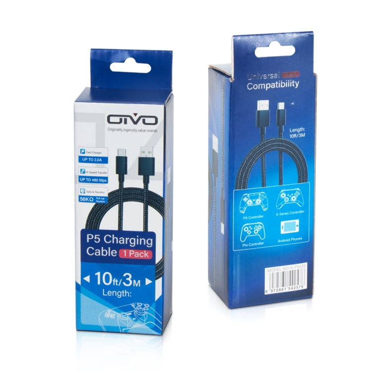 OIVO IV-P5229 3米 1A USB Type-C USB充電數據線，適用於PS5 / Switch Pro / Xbox系列