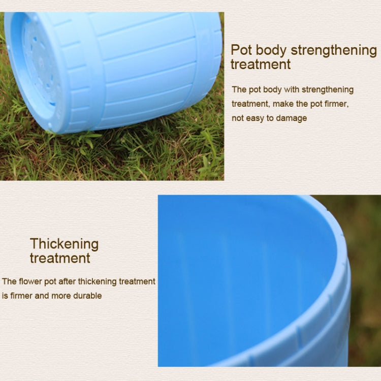 10個一賣 pp樹脂仿木桶花盆,  送托盤 上口直徑9cm 特小號