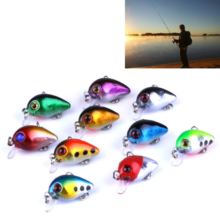 HENGJIA 10PCS盒裝魚餌  3cm/1.5g 路亞搖滾魚餌 Box014