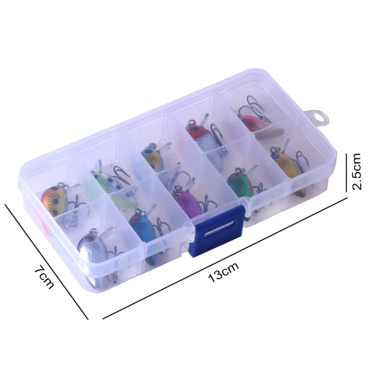 HENGJIA 10PCS盒裝魚餌  3cm/1.5g 路亞搖滾魚餌 Box014