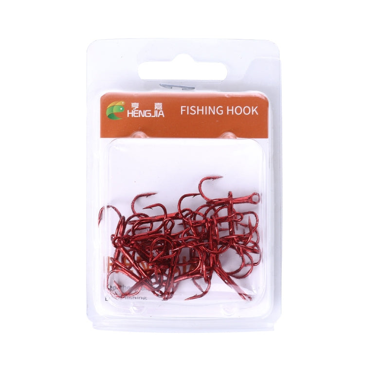 HENGJIA 20PCS一盒 紅色三本路亞魚鈎 釣魚鈎三爪鈎