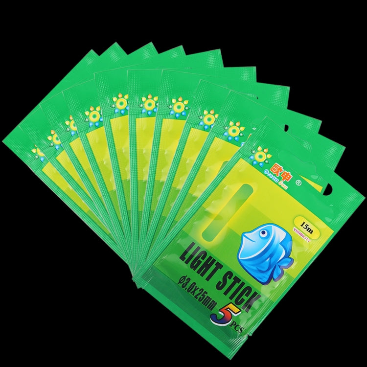 10包一袋 5隻裝歐申夜光魚漂 夜釣熒光棒 15m視距 3.0 x 25mm