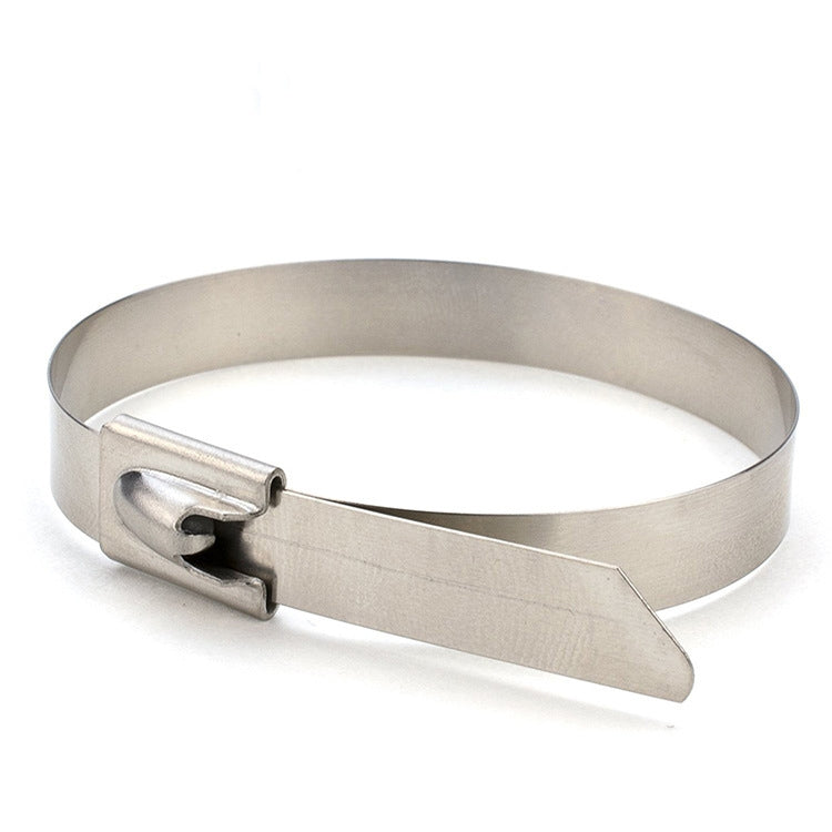 100個賣 4.6x150mm 不銹鋼自鎖船用電纜扎帶金屬捆紮