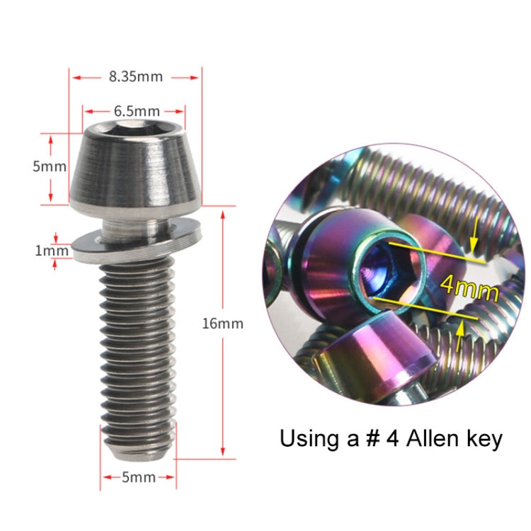 TOSEEK 山地車自行車鈦合金把立螺絲帶墊片