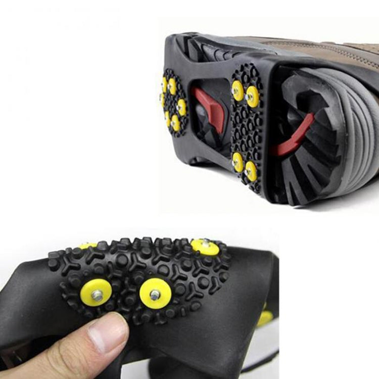 10齒冰爪戶外防滑鞋套 適用於冰雪地面，尺寸：L