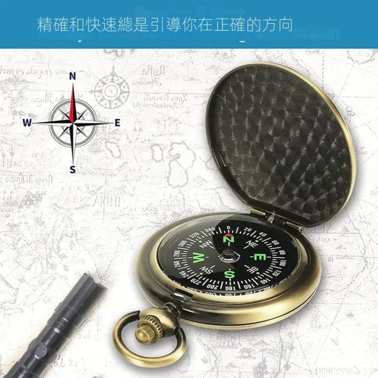 J35A 復古金屬翻蓋懷錶指南針