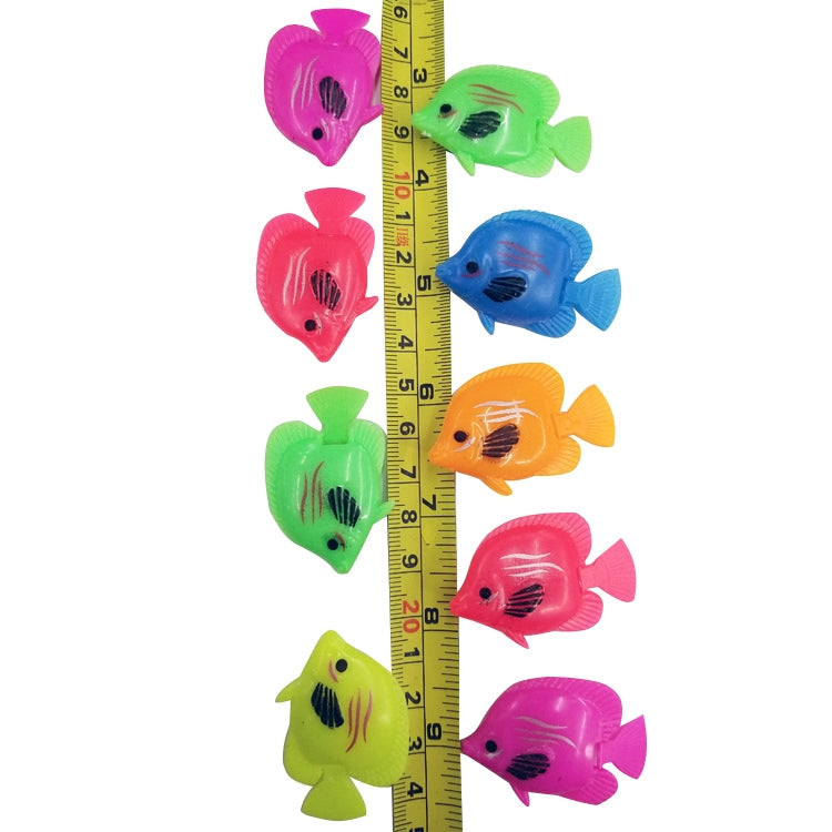 10個一賣 水族箱裝飾 塑料仿真漂浮假魚 尺寸：5*3cm 顏色隨機