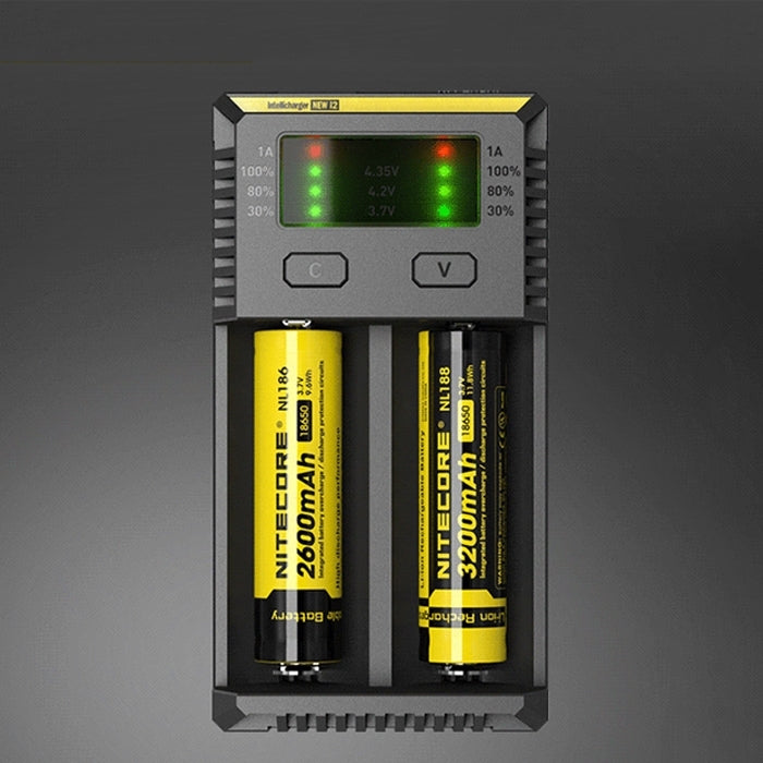 Nitecore NEW i2智能電池充電器, 帶LED指示燈, 適用於14500, 16340 , 18650, 22650, 26650, Ni-MH and Ni-Cd  等電池