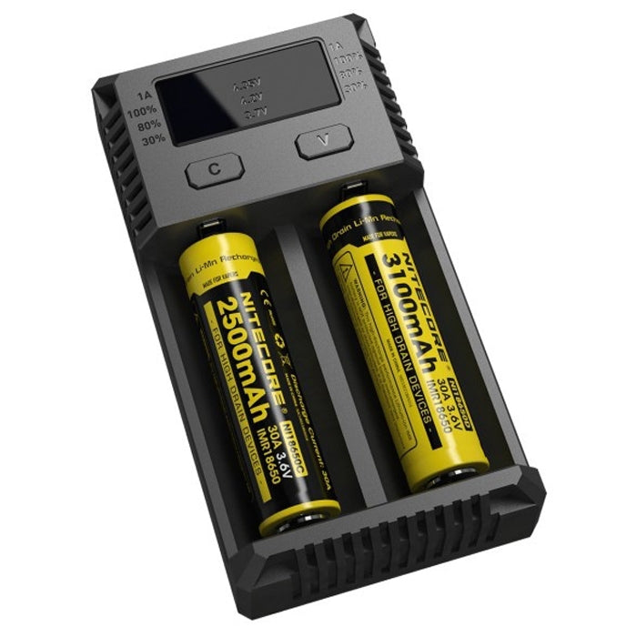 Nitecore NEW i2智能電池充電器, 帶LED指示燈, 適用於14500, 16340 , 18650, 22650, 26650, Ni-MH and Ni-Cd  等電池