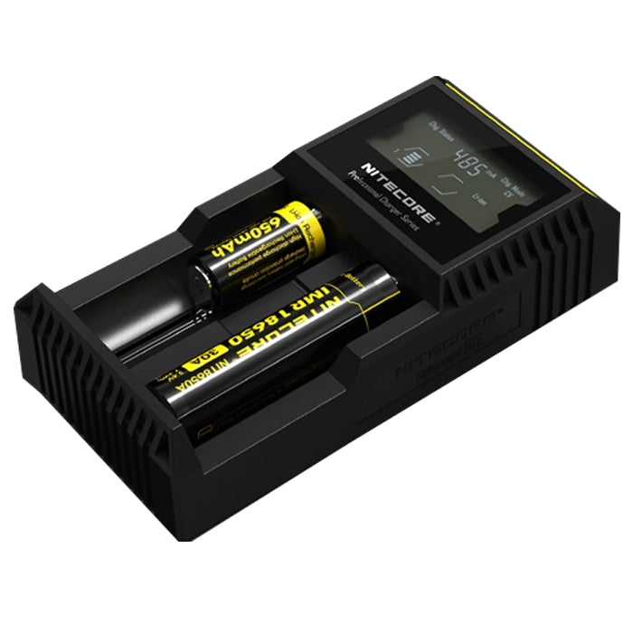 Nitecore D2 智能電池充電器, 帶LED指示燈, 適用於14500, 16340 , 18650, 22650, 26650, Ni-MH and Ni-Cd  等電池