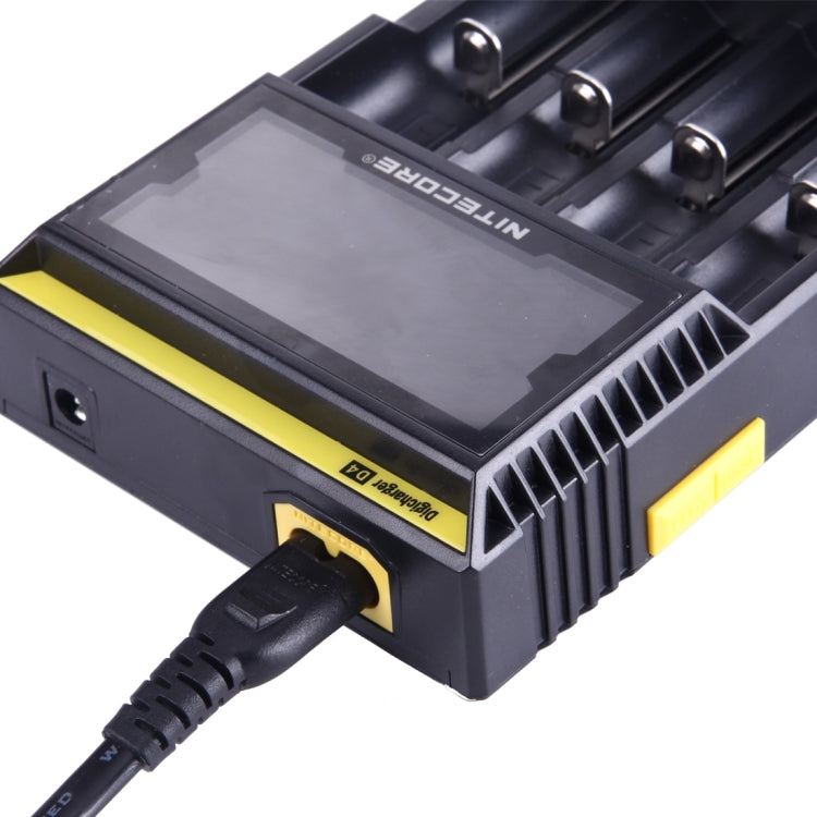 Nitecore D4智能電池充電器帶LCD显示屏, 適用於14500, 16340 , 18650, 22650, 26650, Ni-MH and Ni-Cd  等電池