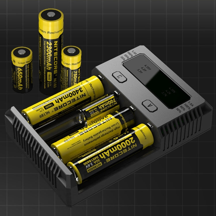 Nitecore NEW i4智能電池充電器, 帶LED指示燈, 適用於14500, 16340 , 18650, 22650, 26650, Ni-MH and Ni-Cd  等電池