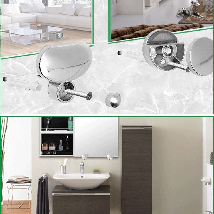 10個一賣 橢圓玻璃鏡托 鏡子卡扣固定配件 配安裝螺絲和膠塞