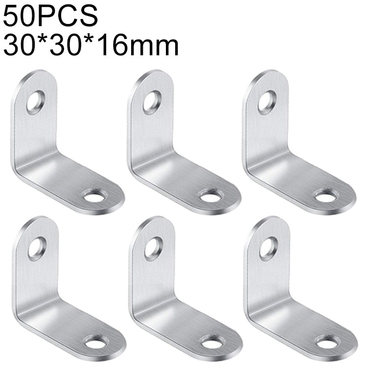 50pcs Stainless Steel 90 Degree Angle Bracket,Corner Brace Joint Bracket Fastener Furniture Cabinet Screens Wall (30mm), 30mm (50pcs)