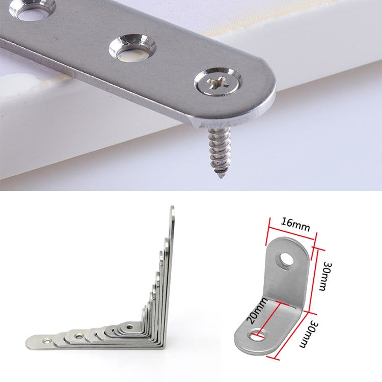 50pcs Stainless Steel 90 Degree Angle Bracket,Corner Brace Joint Bracket Fastener Furniture Cabinet Screens Wall (30mm), 30mm (50pcs)