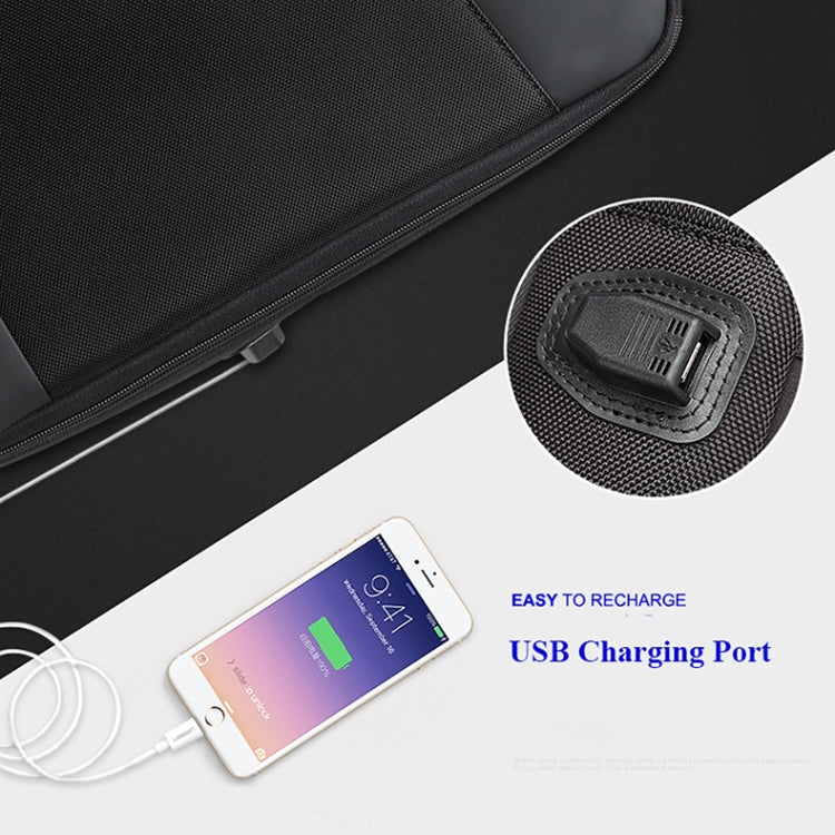博牌 851-009911 商務防盜防水雙肩包 帶USB充電口 尺寸: 30.5x13x45cm