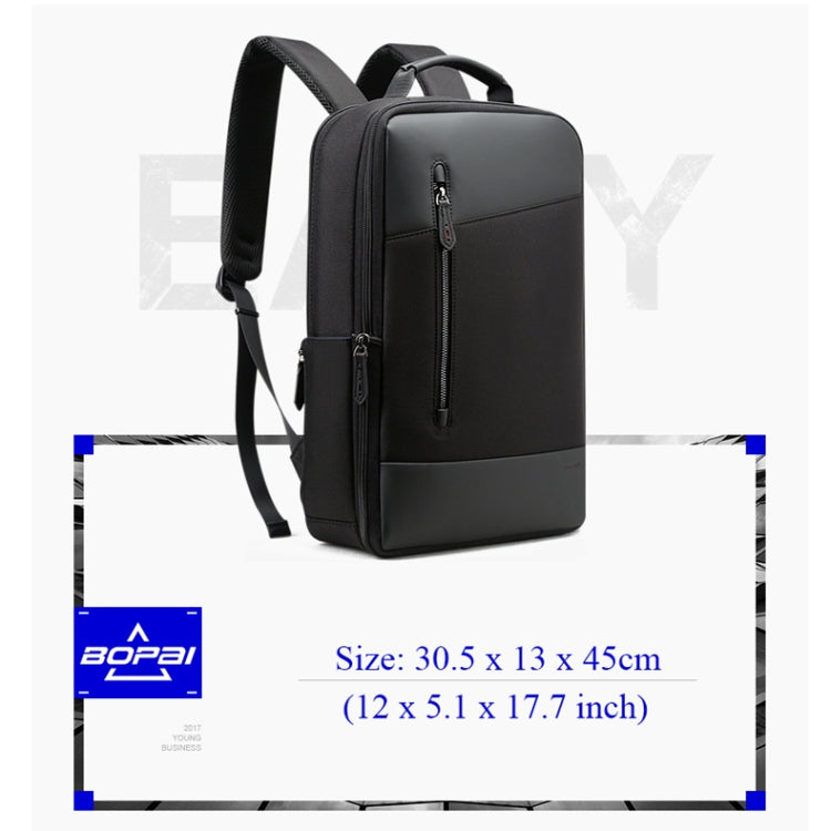 博牌 851-009911 商務防盜防水雙肩包 帶USB充電口 尺寸: 30.5x13x45cm