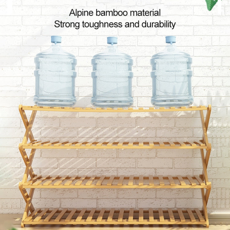 100CM 4層陽台客廳可摺疊實木裝飾花架盆栽架