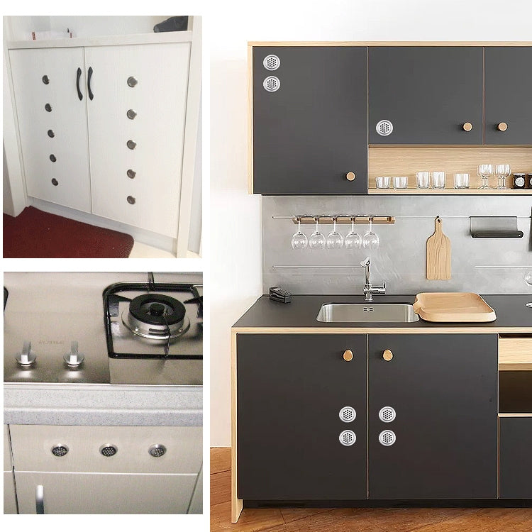 10pcs Bevel Surface 25mm Cabinet Round Air Vent Stainless Steel Louvered Grille Cover Vents with Little Holes