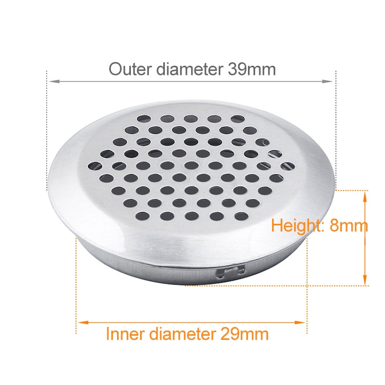 10pcs Bevel Surface 29mm Cabinet Round Air Vent Stainless Steel Louvered Grille Cover Vents with Little Holes