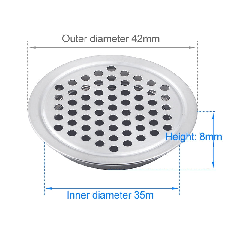 10pcs Flat Surface 35mm Cabinet Round Air Vent Stainless Steel Louvered Grille Cover Vents with Little Holes