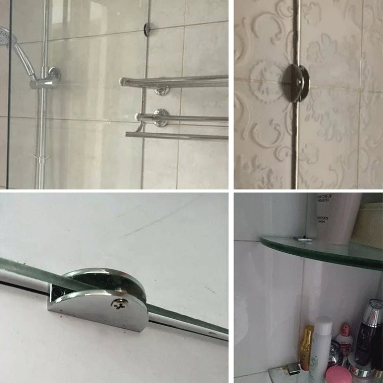 10個一賣 鋅合金亮光固定托連接件 10mm帶底座圓柱玻璃夾