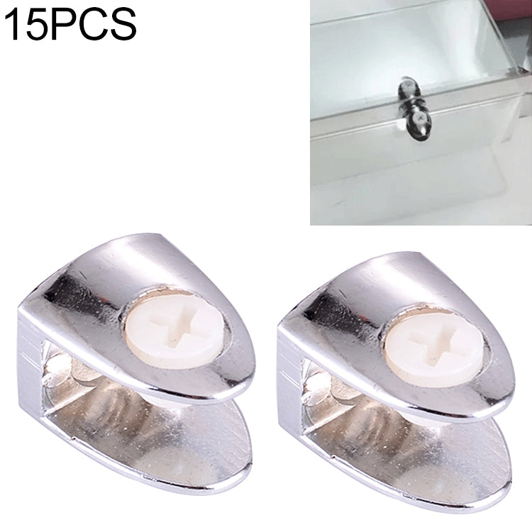 15個一賣 鋅合金亮光固定托連接件 指甲玻璃夾