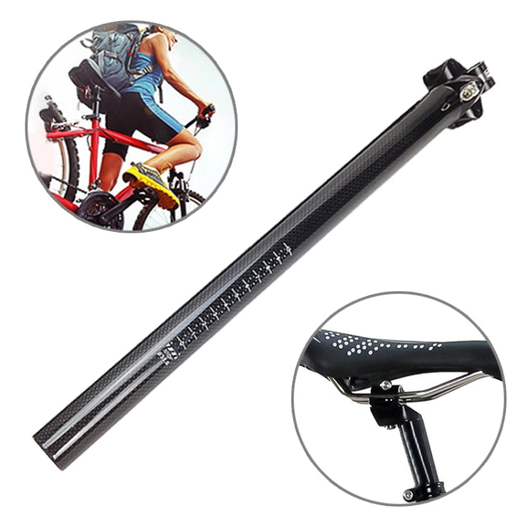 TOSEEK 3K碳纖維自行車座管座桿，尺寸：31.6x400mm
