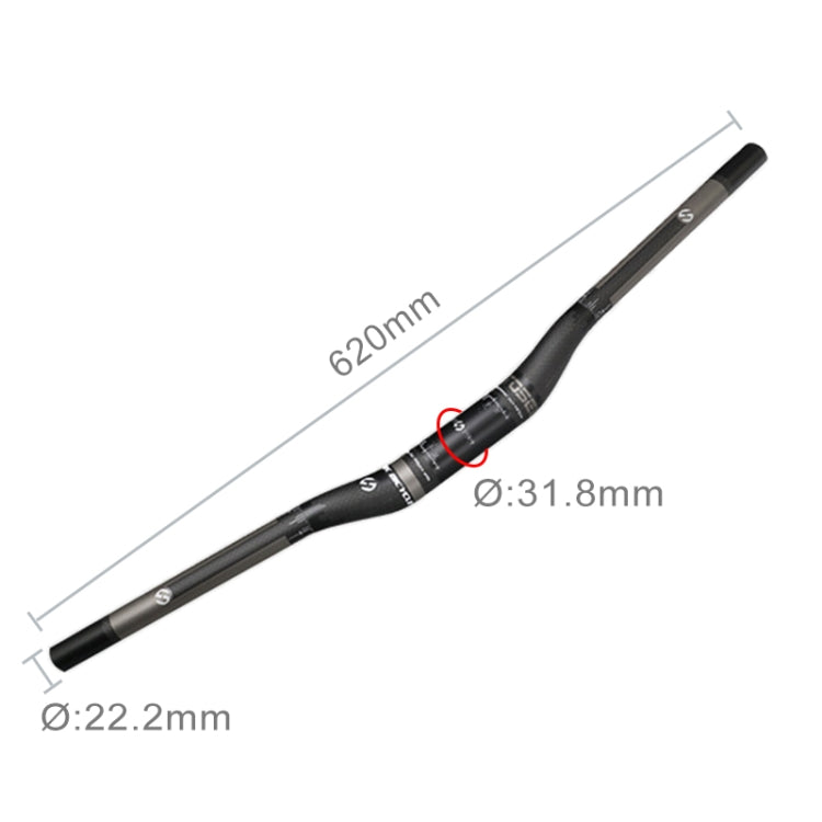 TOSEEK 全碳纖維公路自行車彎麴車把燕尾車把，尺寸：620mm